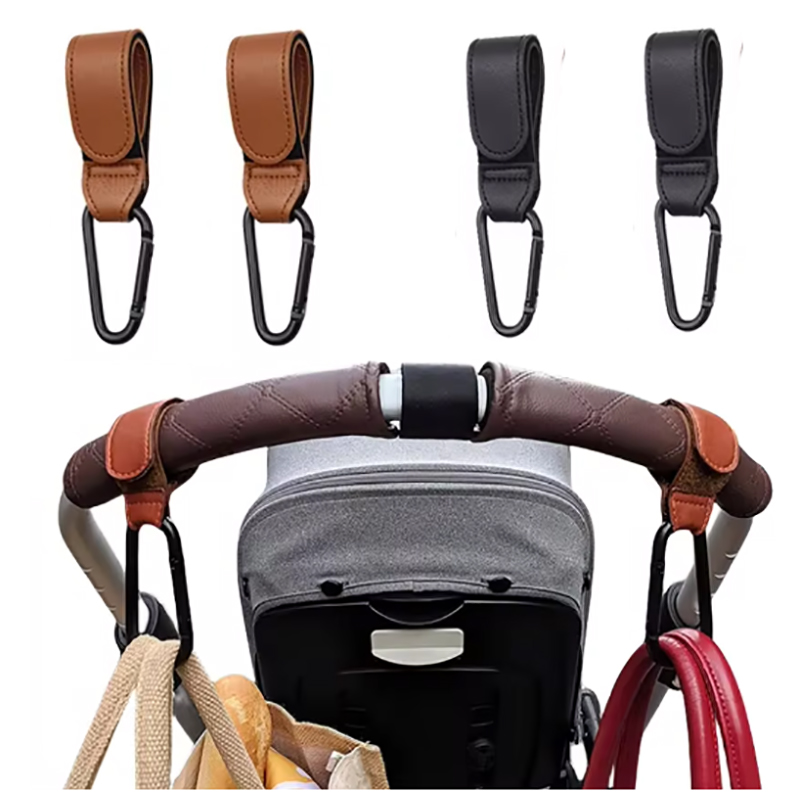Baby Clothing Hamper - Baby Stroller Hook Fashion PU Leather