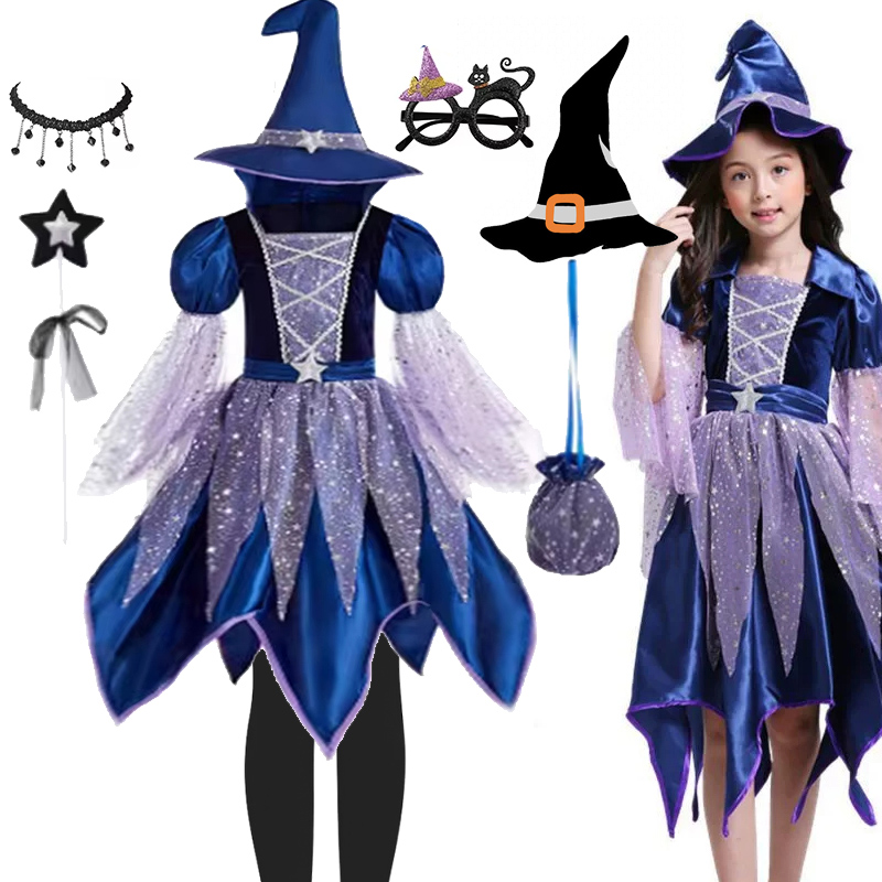 Baby Clothing Sizes - Girls Witch Halloween Full Costume Set
