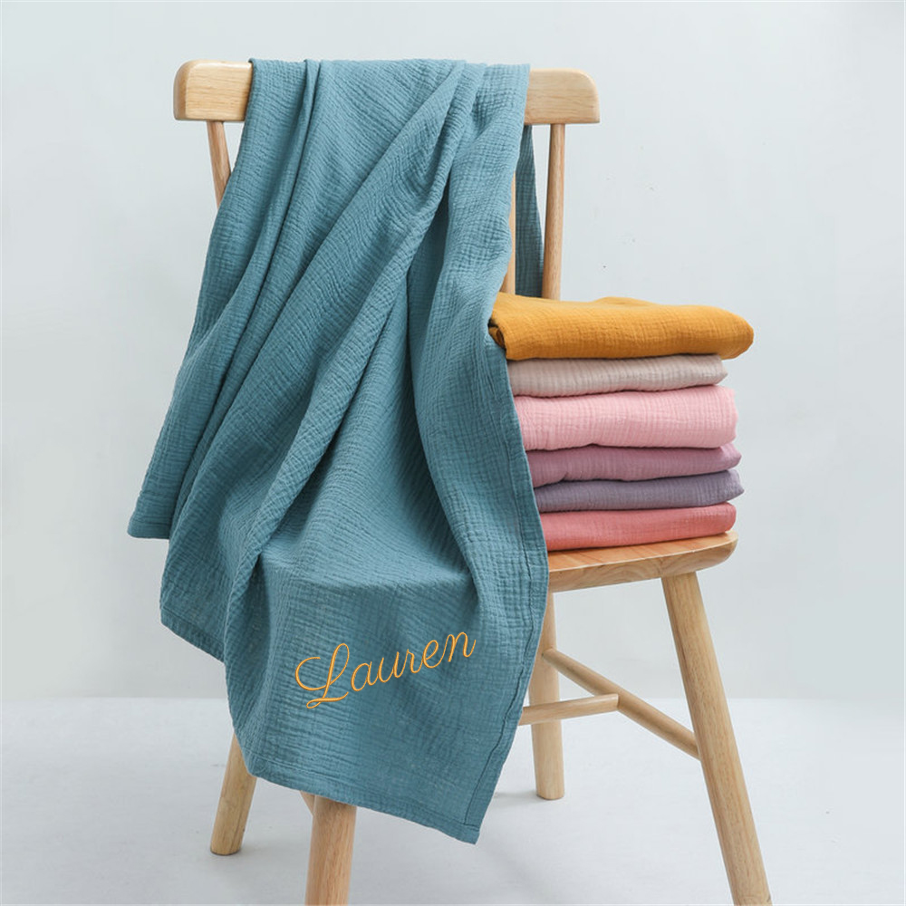 Personalized Name Embroidered  - Muslin Swaddle Wrap recension och pris