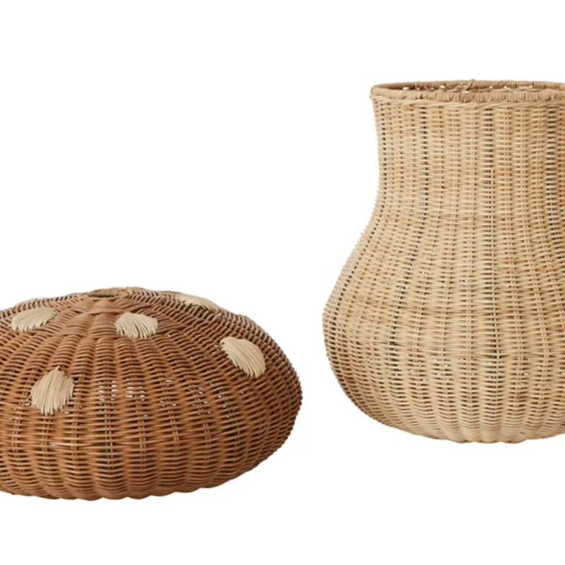 Nordic Wind Rattan Woven Mushr - Baby Clothing Hamper recension och pris