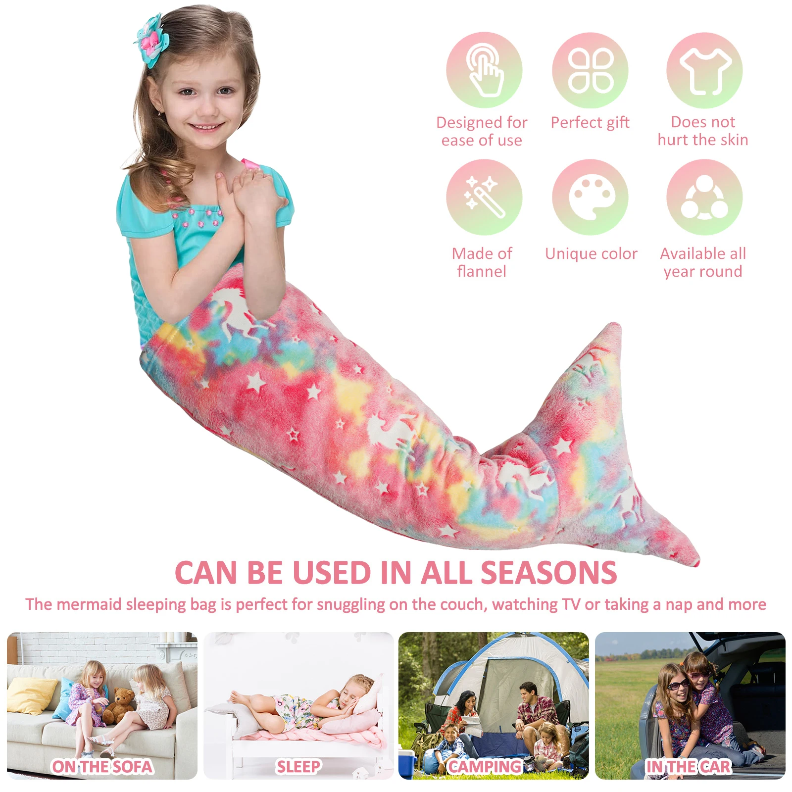 Flannel Mermaid Sleeping Bag S - Fleece Sleep Bag recension och pris