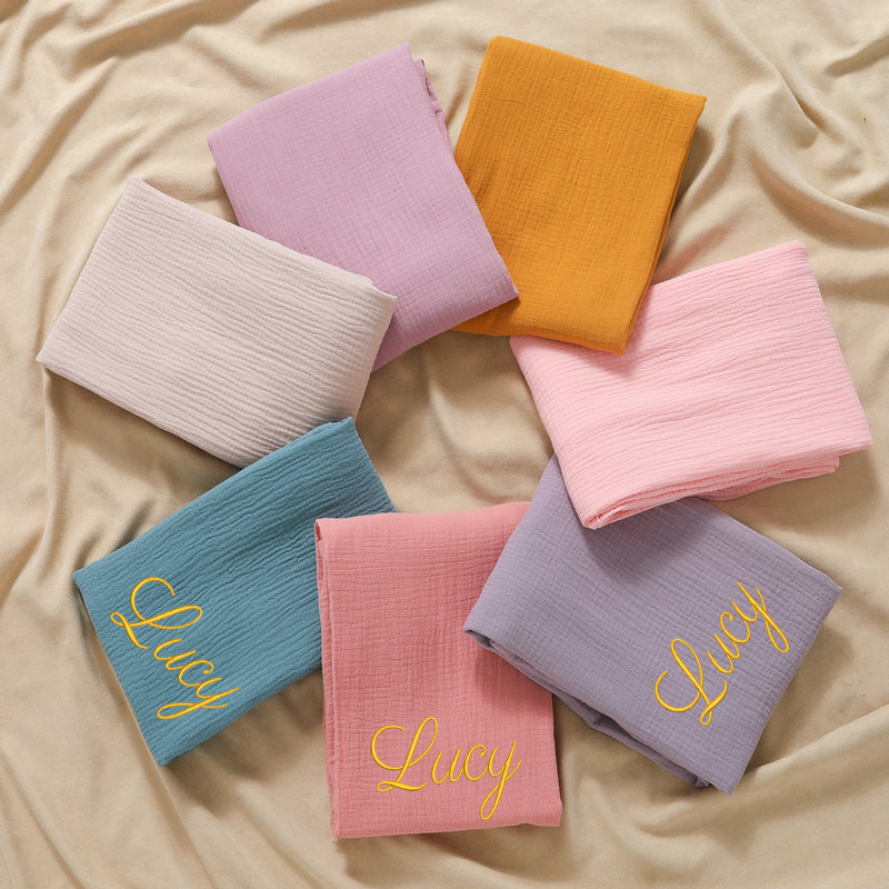 Personalized Name Embroidered  - Muslin Swaddle Wrap recension och pris